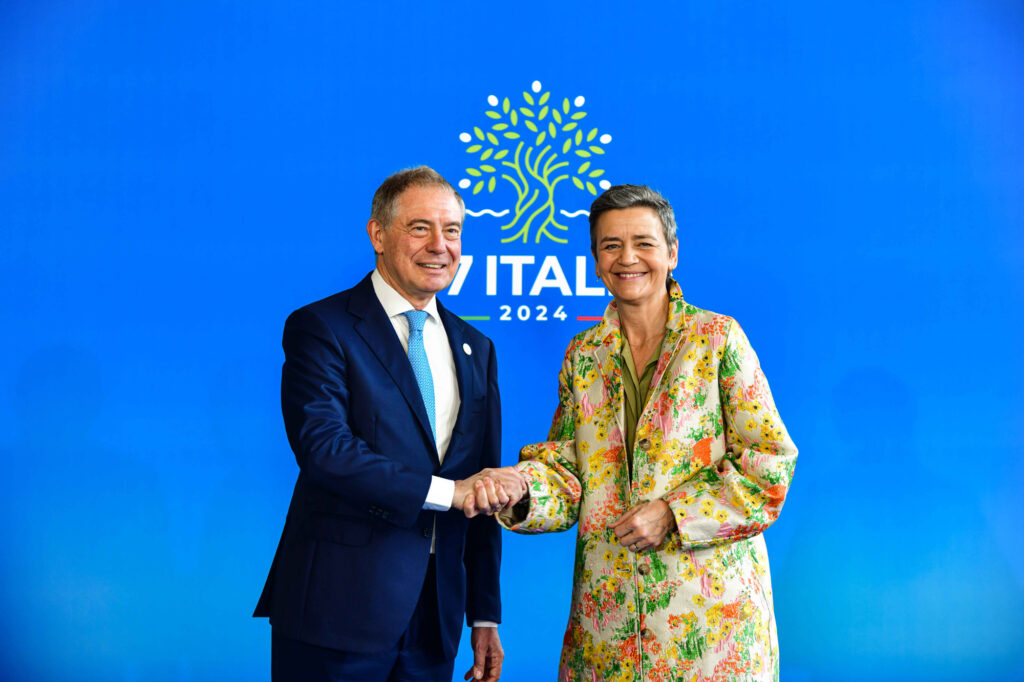 Adolfo Urso and Margrethe Vestager (EU)
